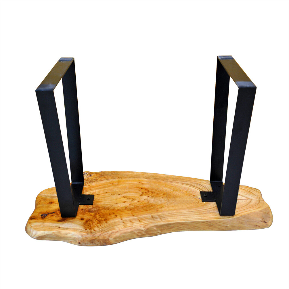 HST Cedar Roots Stool with Flat Iron Leg Bench Stool 27.5" x 14" x 17.4" H