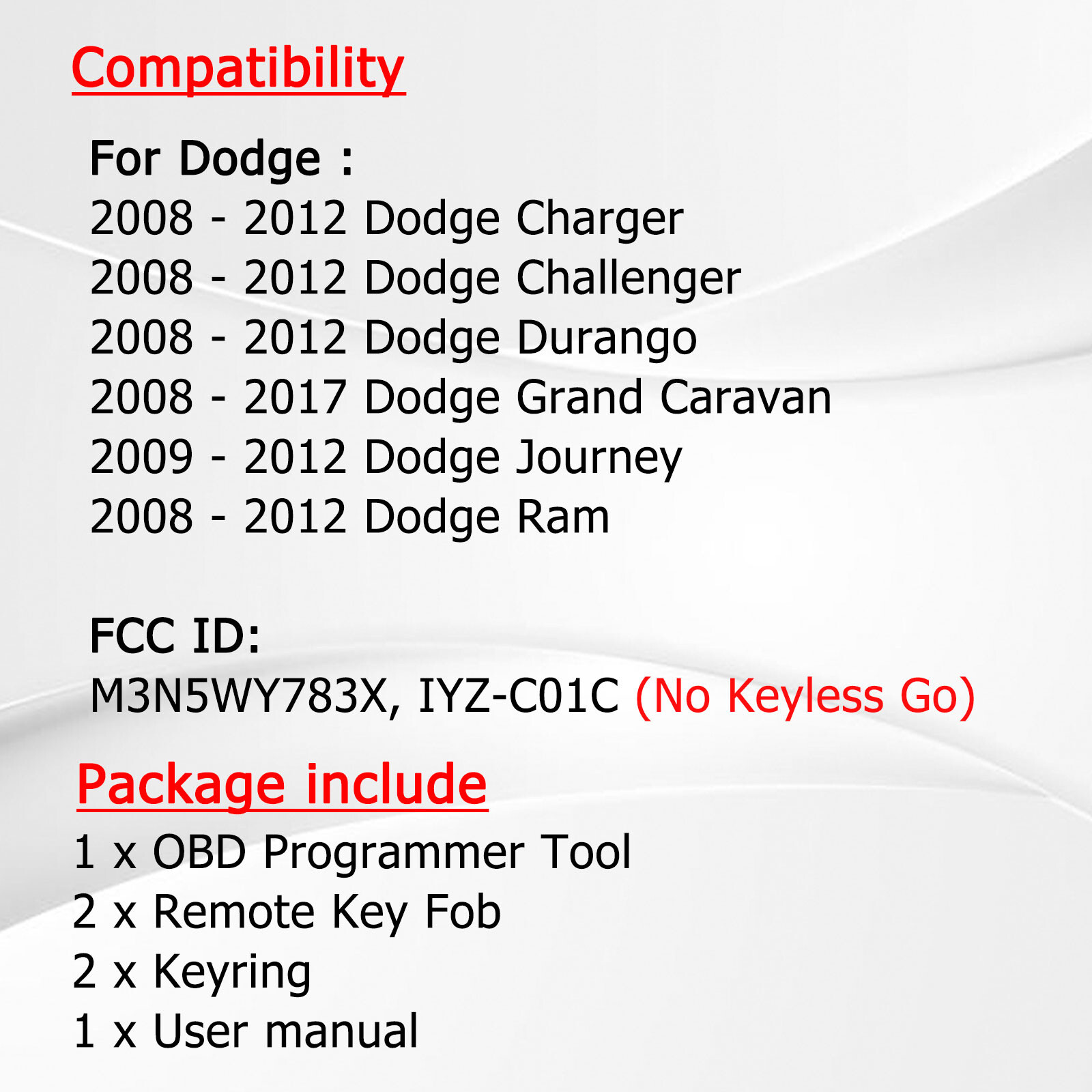 2 For 2009 2010 2011 2012 Dodge Ram 1500 2500 3500 Remote Fob Key Program Tool