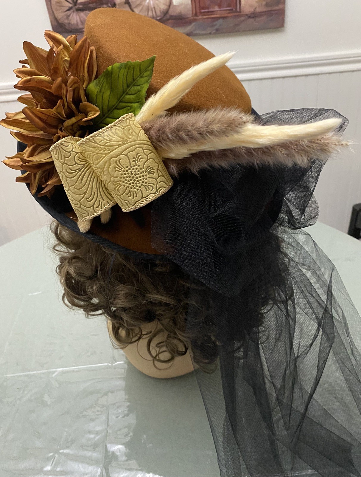 Ladies Victorian Top Hat Side Saddle Equestrian Riding Hat Reenactment Civil War