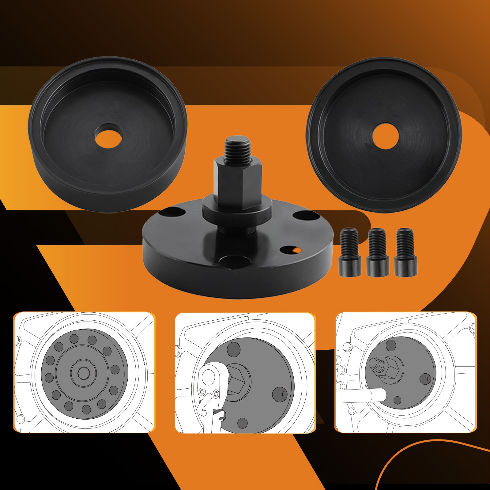 Front & Rear Crankshaft Seal Wear Sleeve Installer Tool For CAT 3406, 3408, C-15