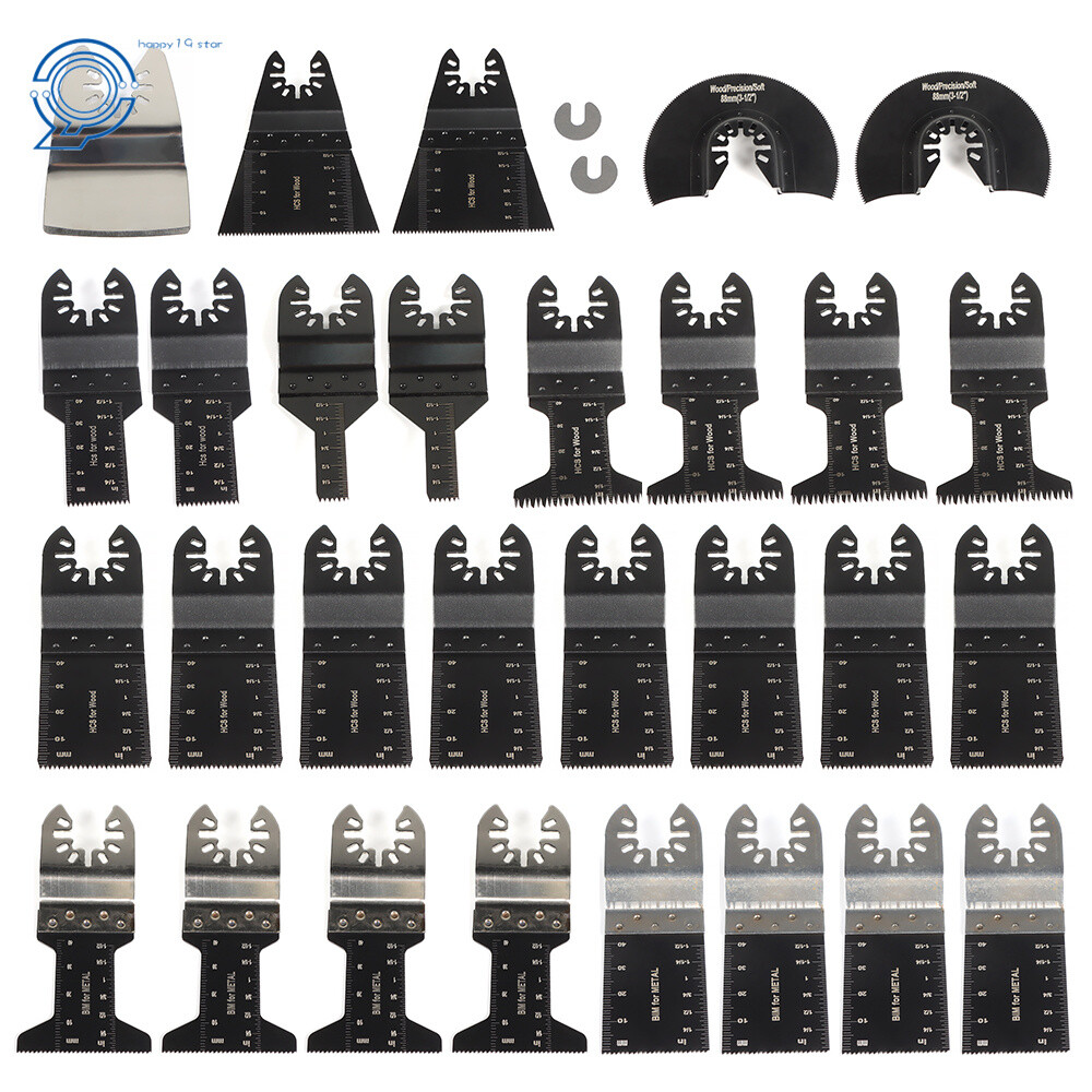 31Pcs Universal Wood Metal Drywall Oscillating Tool Saw Blade For Metal Wood
