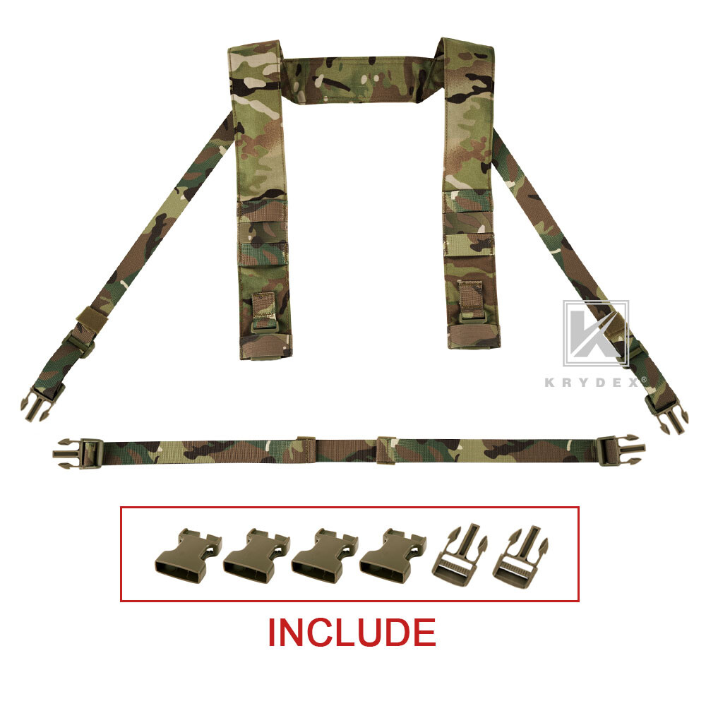 KRYDEX Fat Strap and Back Strap Shoulder Harness MC Camo for MK3 MK4 Chest Rig