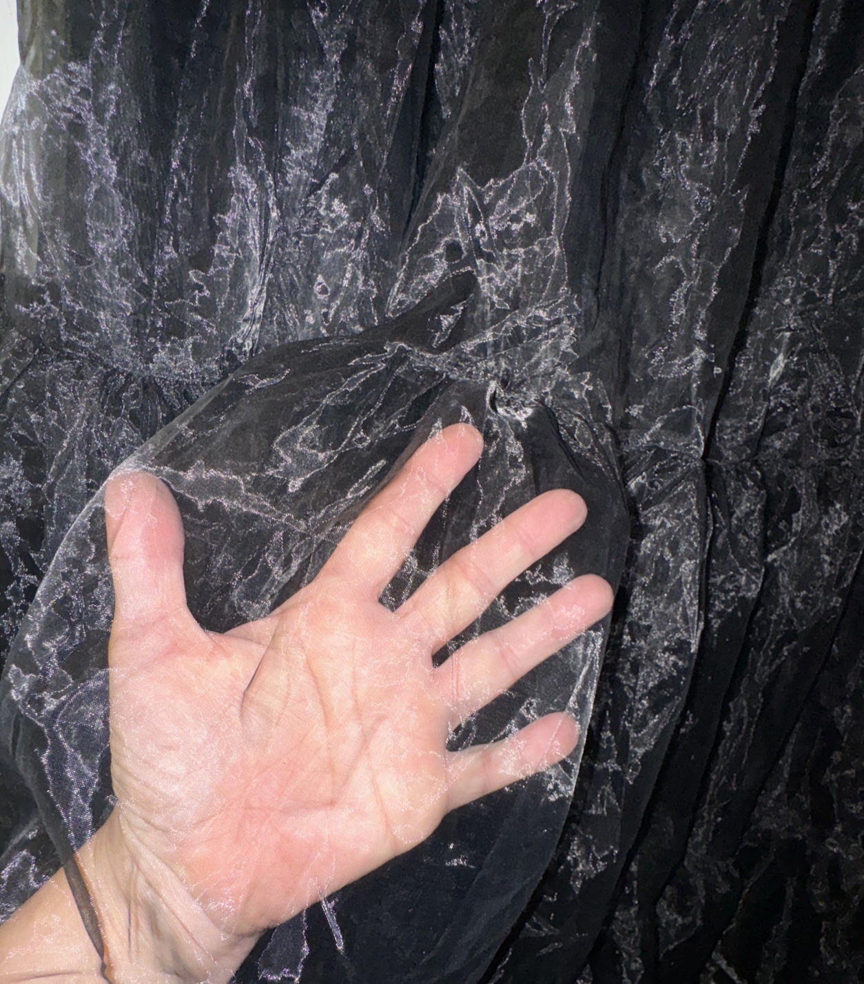 Petticoat Underslip Tiered Sheer Satin Trim Black Whimsy Goth Witchy Women’s XL