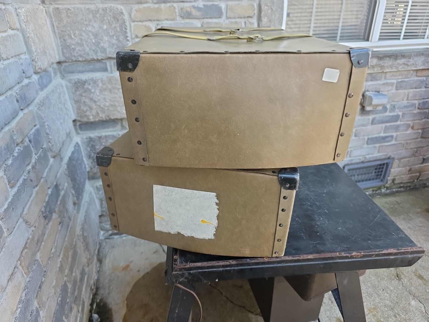 Vintage Pair of Fiber Hardware Cases 29x16x8