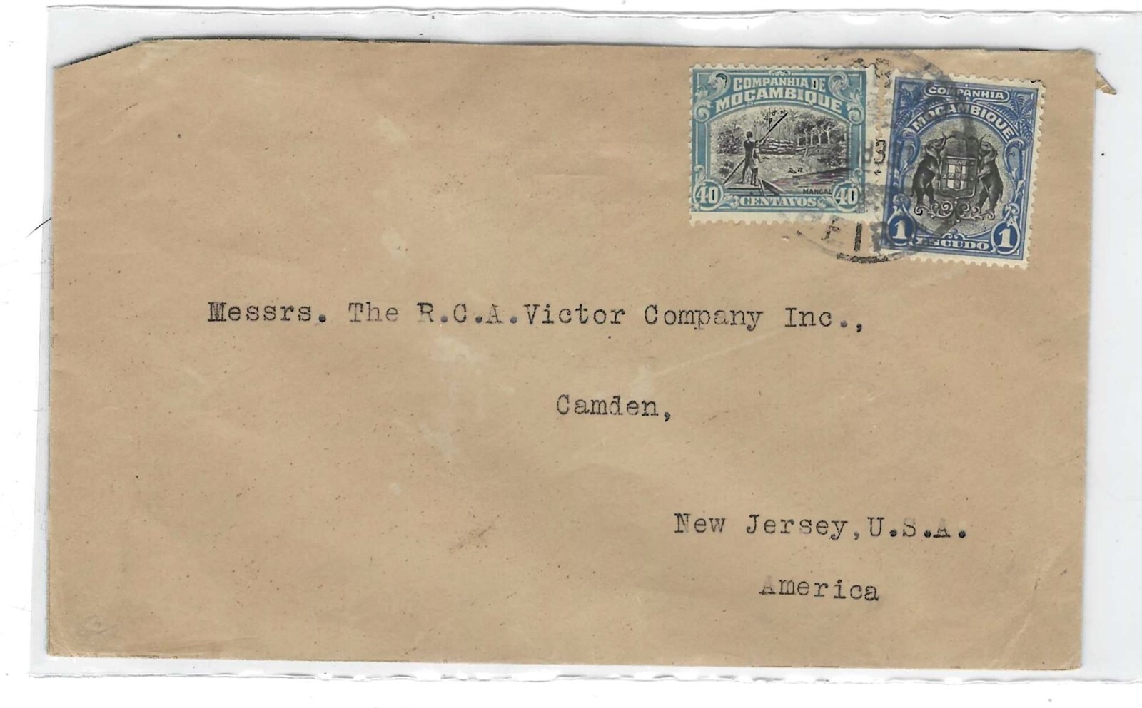 Mozambique Company 1933 Cover to US, 1.40 Esc Rate
