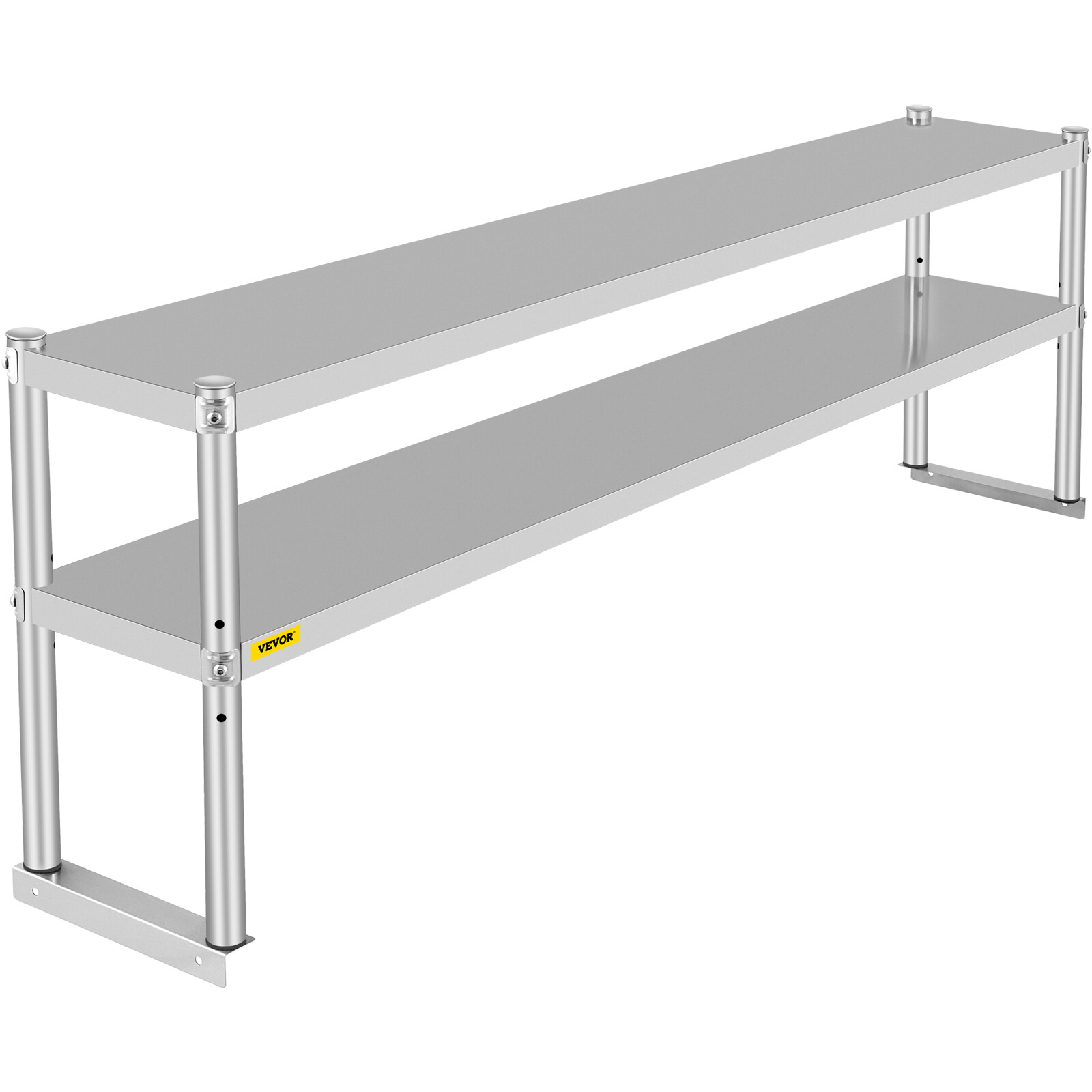 VEVOR Stainless Steel Commercial Wide Double Overshelf 72"X 12" for Prep Table
