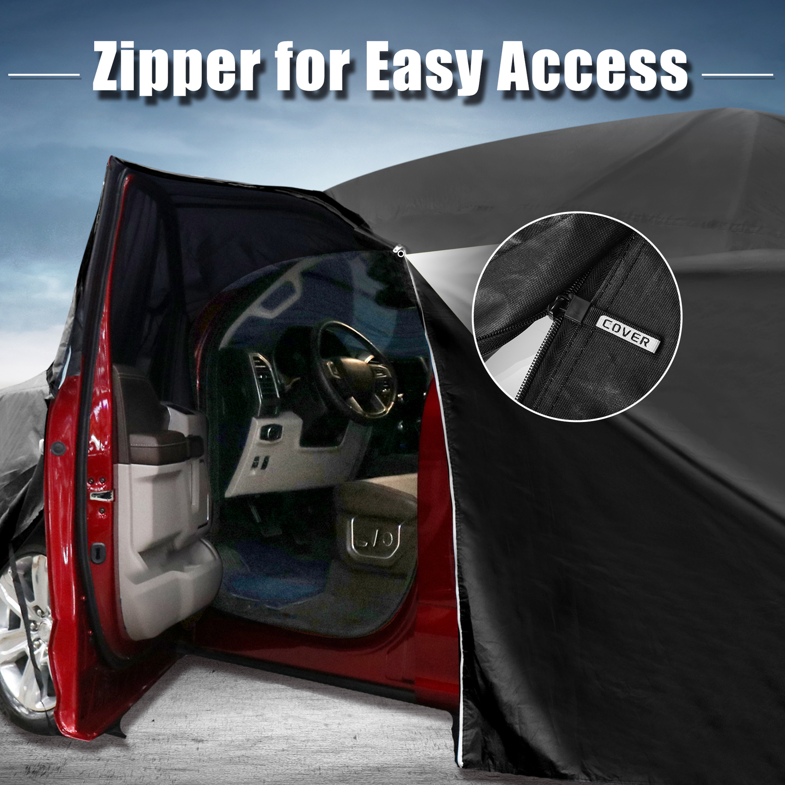 Waterproof 210D-PU Oxford Car Cover for Smart Fortwo 07-23 with Zipper Black