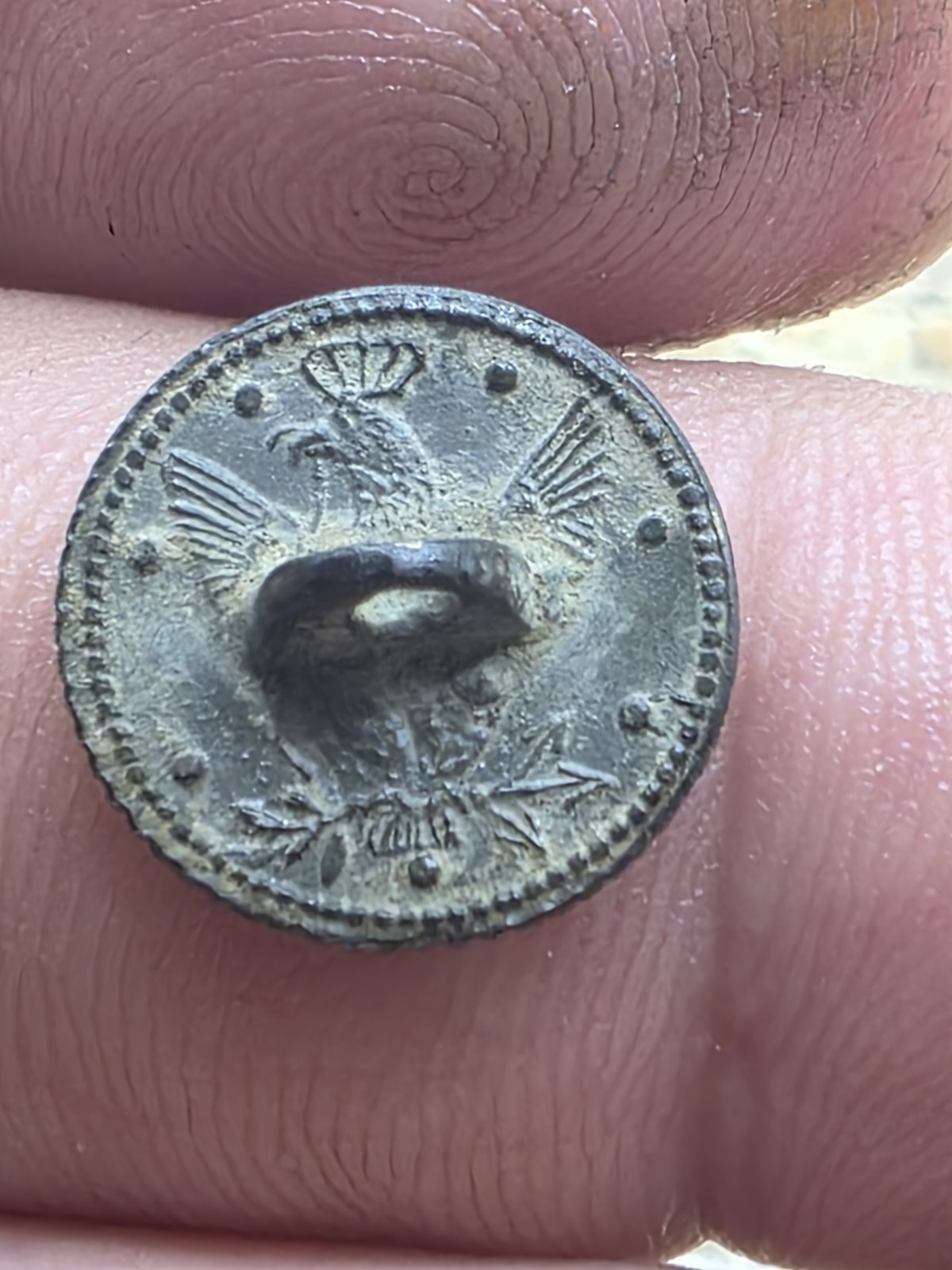 Dug In Mexico Military Button Maximiliano Emperador 13.38mm Maximilian