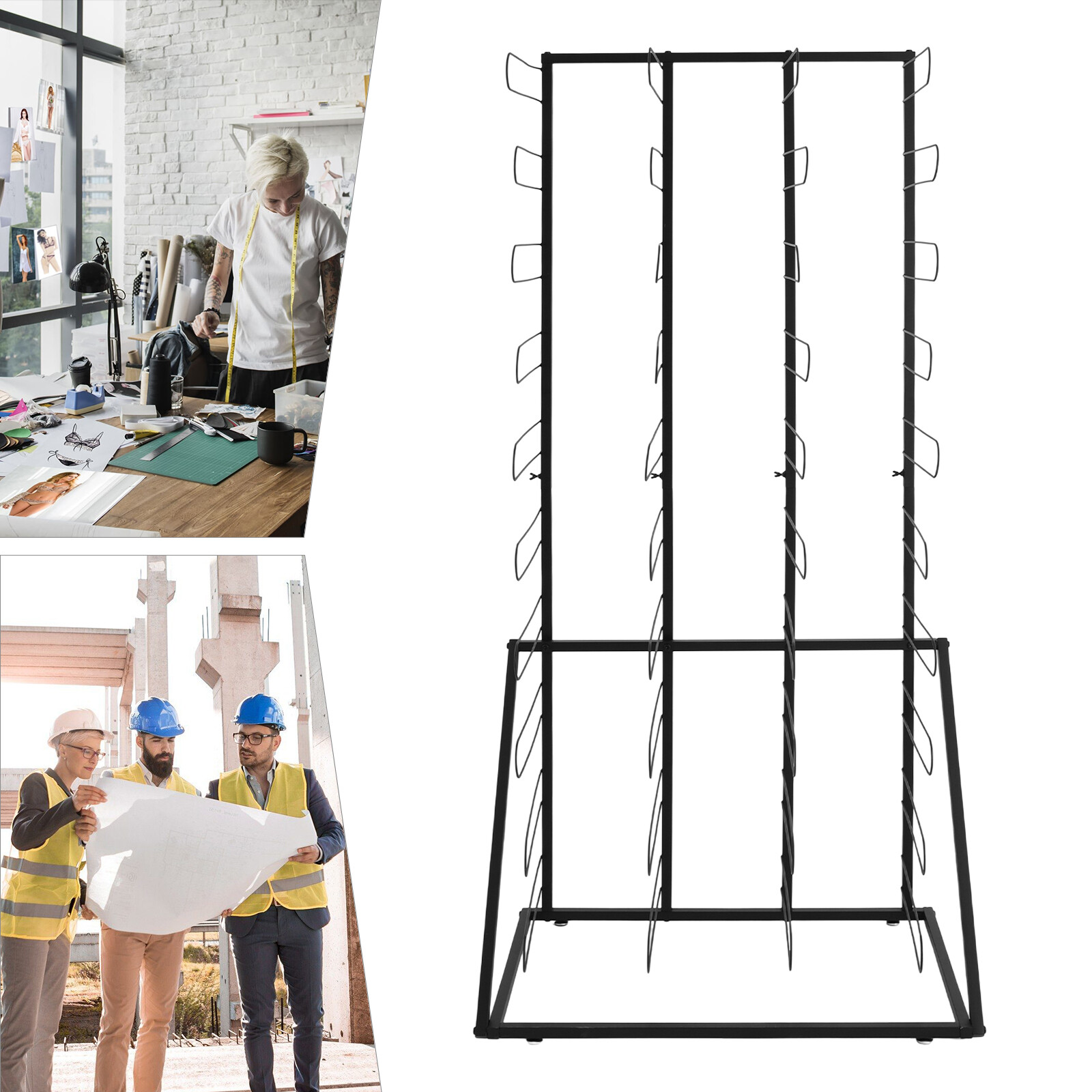 Vinyl Roll Storage Rack, Durable Floor Organizer with 40 Shelves