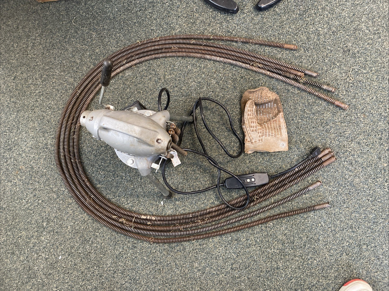 RIDGID K-50 Sectional Drain Cleaning Machine 110V w/Cable and Auger Bits TESTED