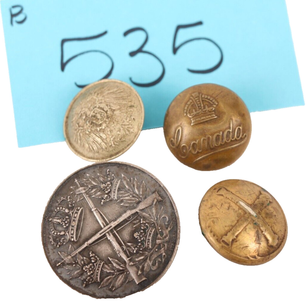 WW1 Swiss Markmanship w/ 3 Different non-US Buttons / b535