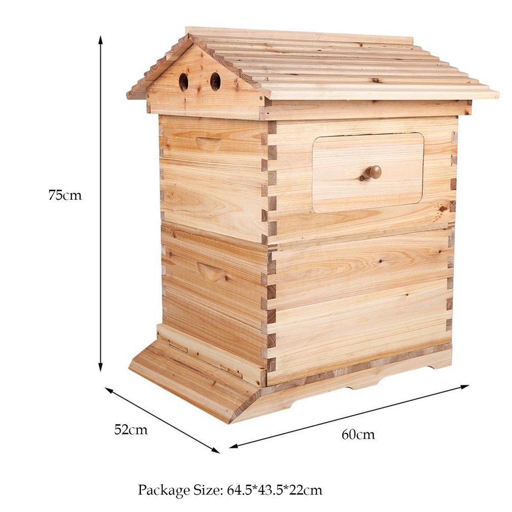 7 Upgraded Bee Frames + Auto Beehive Hive Box Beekeeping Brood Cedarwood Houses