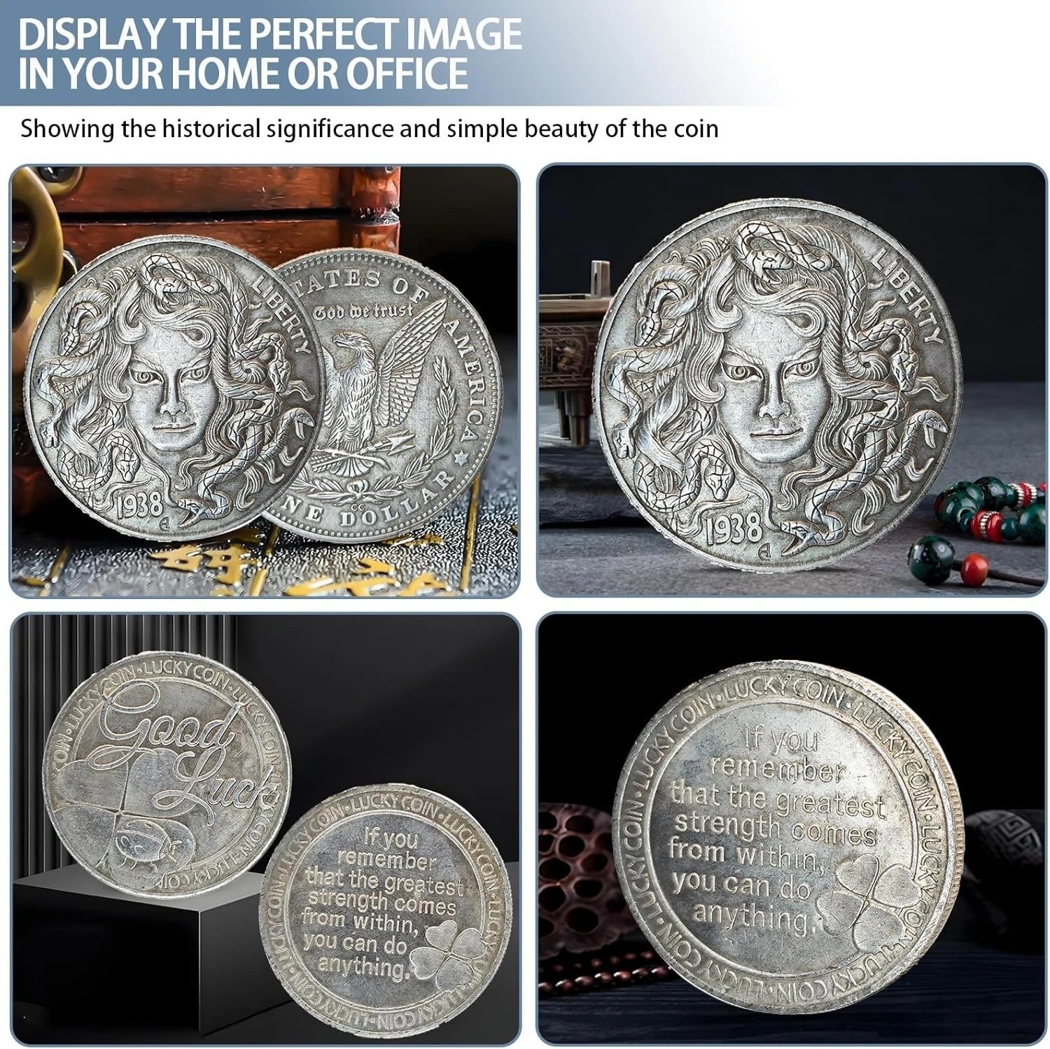 Antique Liberty Indian Head Ten Dollar Coin - Uncirculated Morgan Silver Dollar