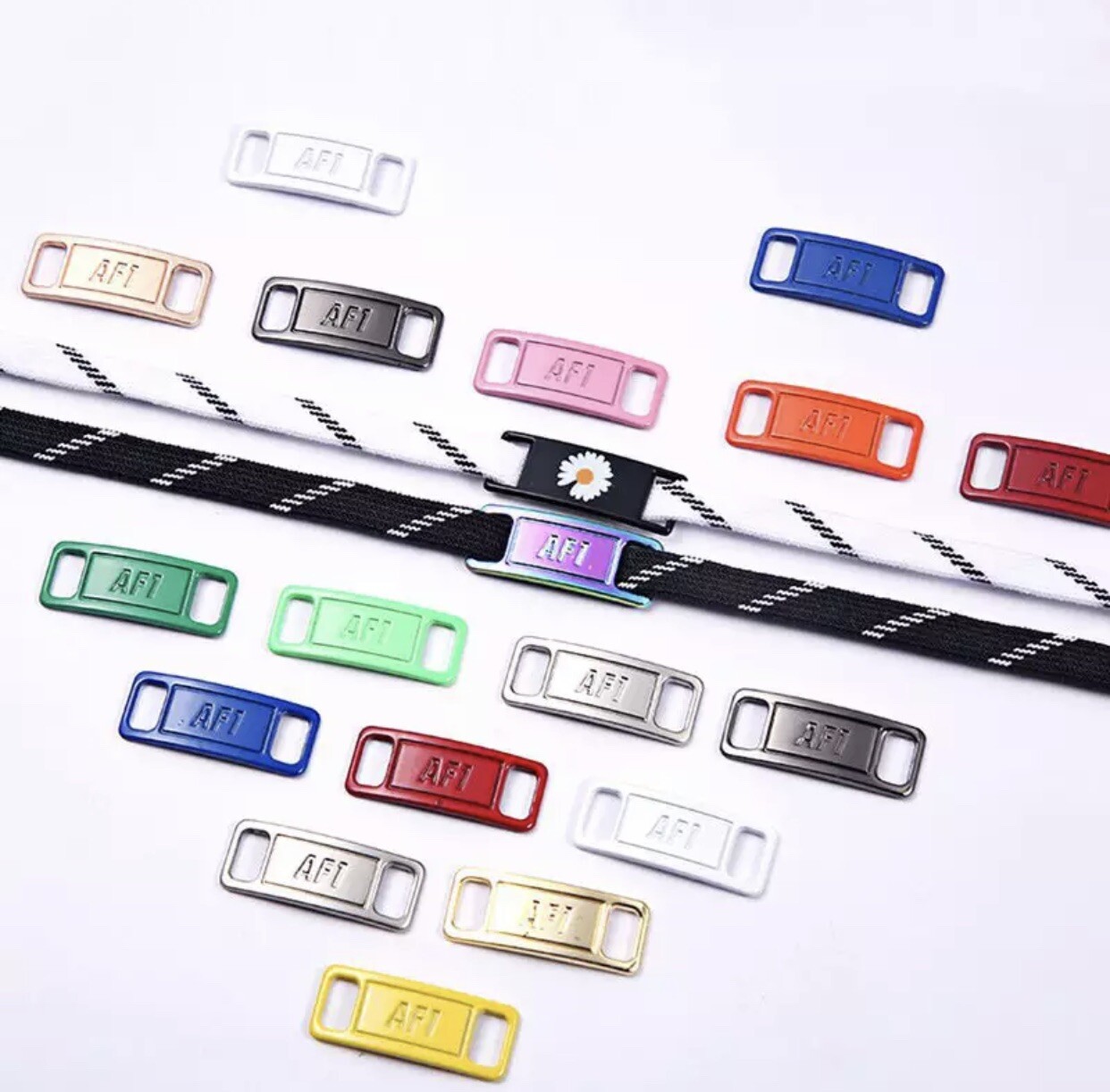 Nike AF1 Replacement Lace Tags Lace Locks Shoe badge Air Force Ones Dubraes ⚡️