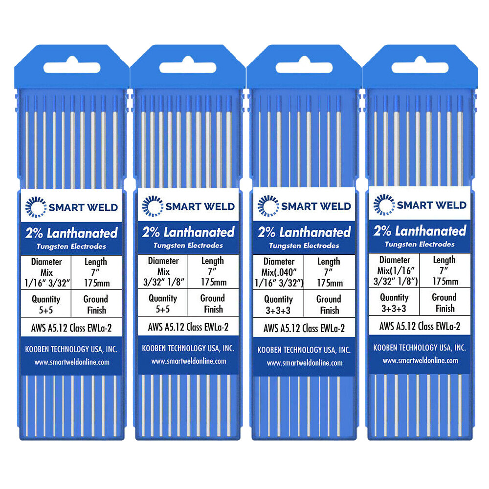 TIG Welding Tungsten Electrode (.040 1/16 3/32 1/8 and Assorted Pack) All Colors