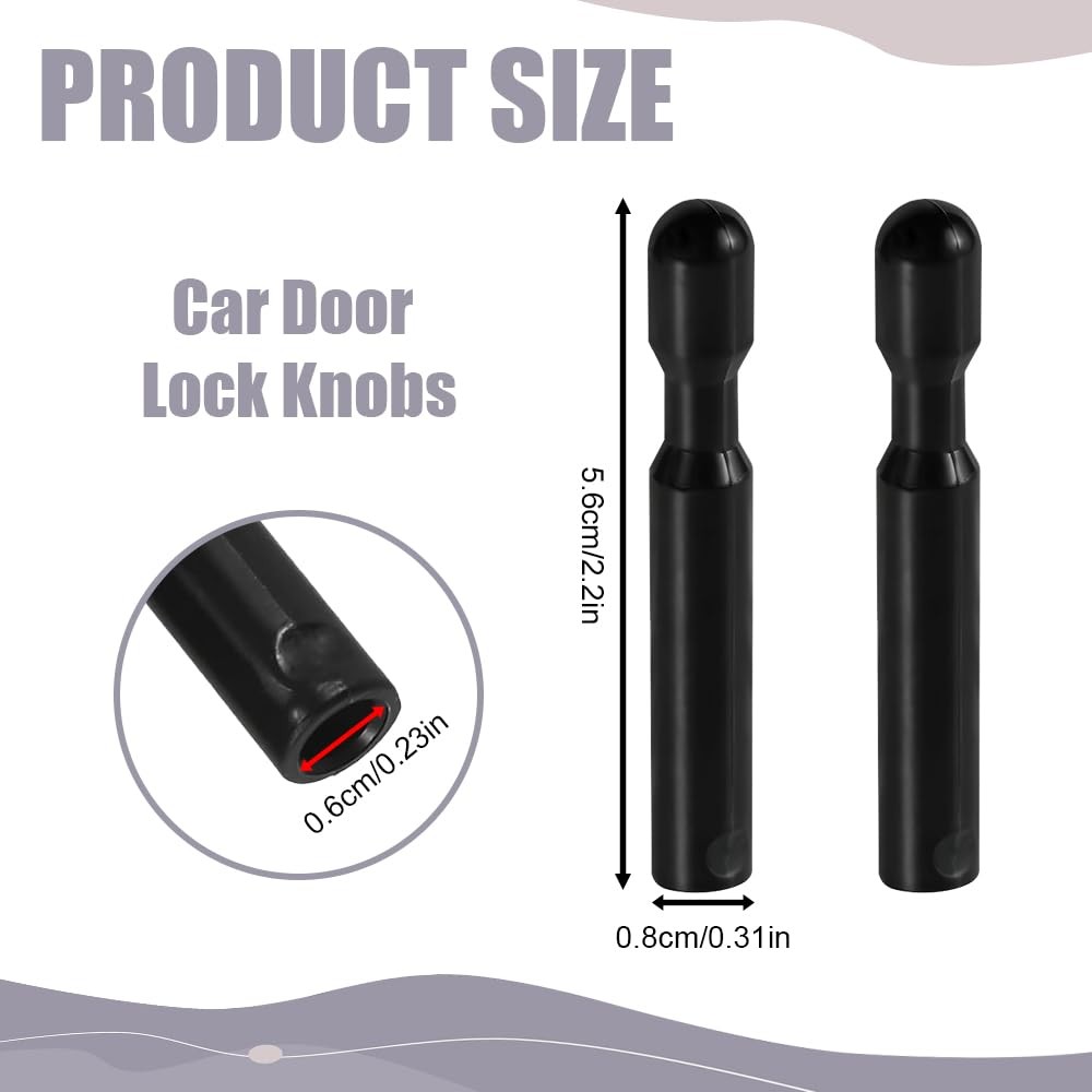 QZTYTY 2PCS Car Door Lock Knobs, Pins, FODZ-5421850-A Black