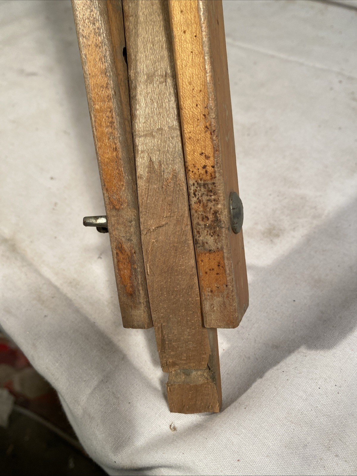 Antique Wooden Survey Tripod Floor Lamp Transit Upcycled Industrial MCM 5 Foot