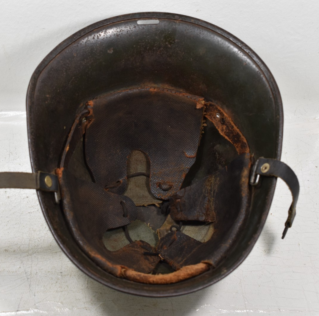 Dutch M27 M34 1934 Military Helmet with Crest Chin Strap and Liner