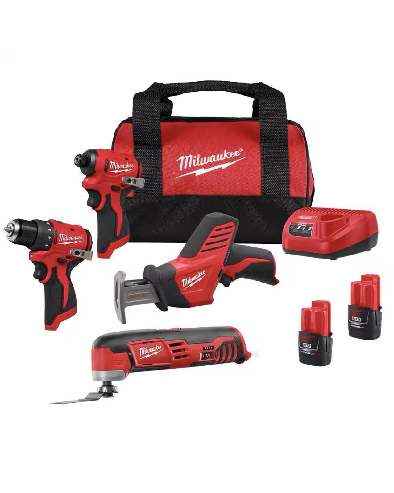 Milwaukee 3494-24 Milwaukee Tool M12 Subcompact Brushless 4-Tool Combo Kit