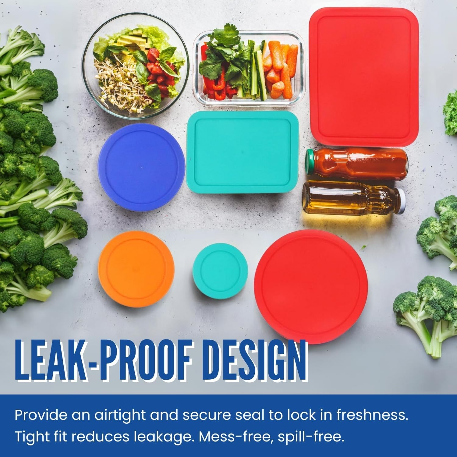 Replacement Lids for Pyrex Glass Containers Round Rectangle 1 2 4 7 3 6 CUP 9pcs