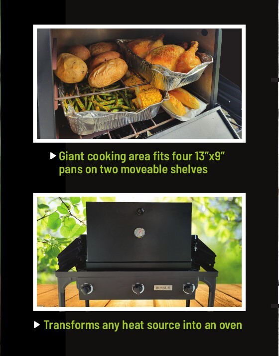 Off-Grid Stovetop Oven for BBQ Grill, Camping, RV, Hunting, Preppers (2nd)