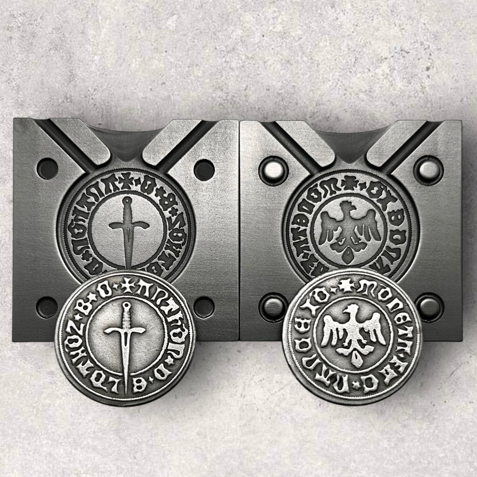 French Obole Of Antione "The Good" [1500's A.D.] - (2 Sided) Graphite Coin Mold