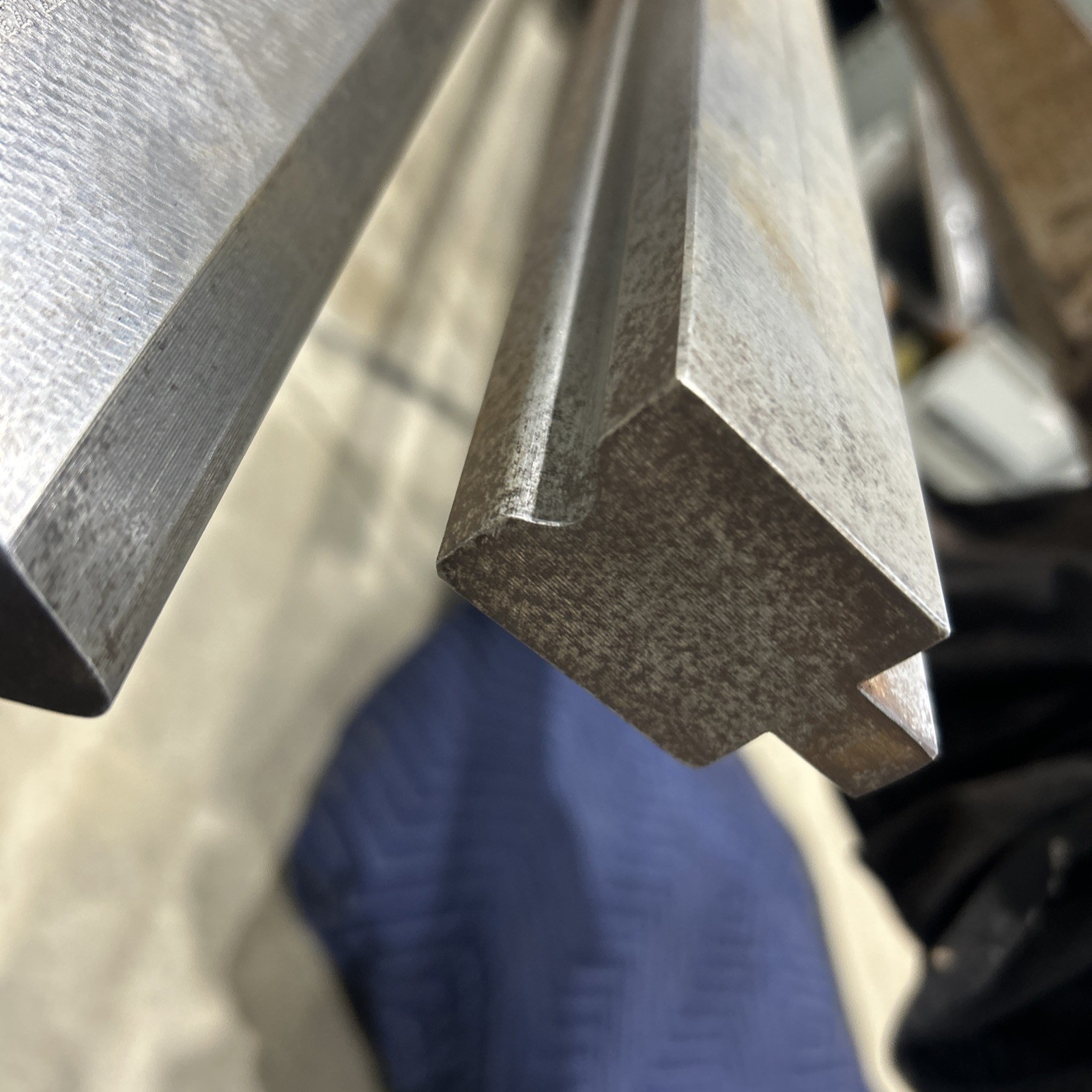 4’-16’Set Of 60 Degree Air Forming Brake Press Punch And Die. 3/16” Radius, 1/2”