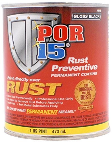 New POR-15 (GLOSS BLACK) Rust Preventive Paint Pint #45008 16oz Free Delivery