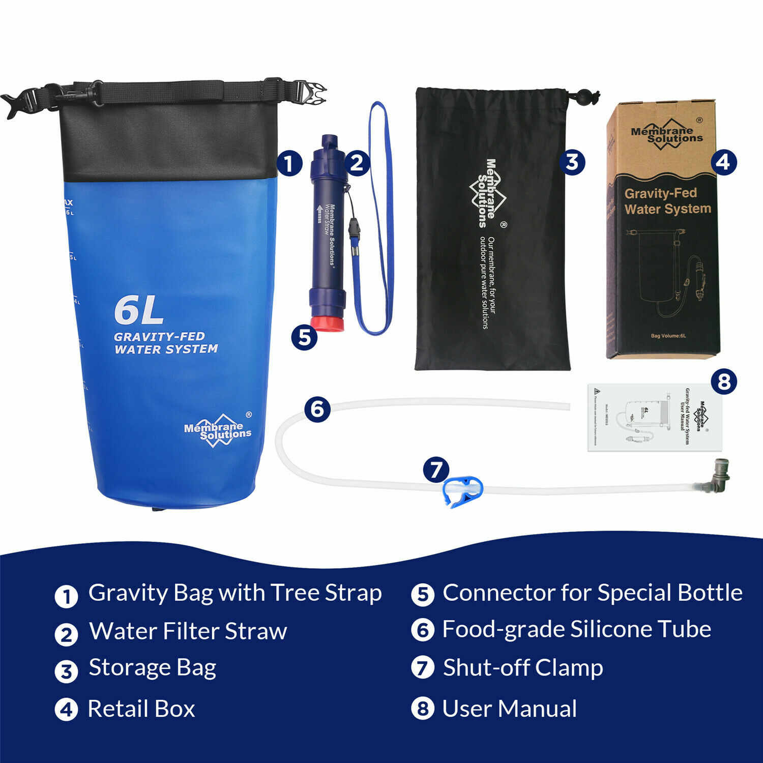 WS02Outdoor Water Filter Personal Water Filtration Straw Emergency Survival Gear