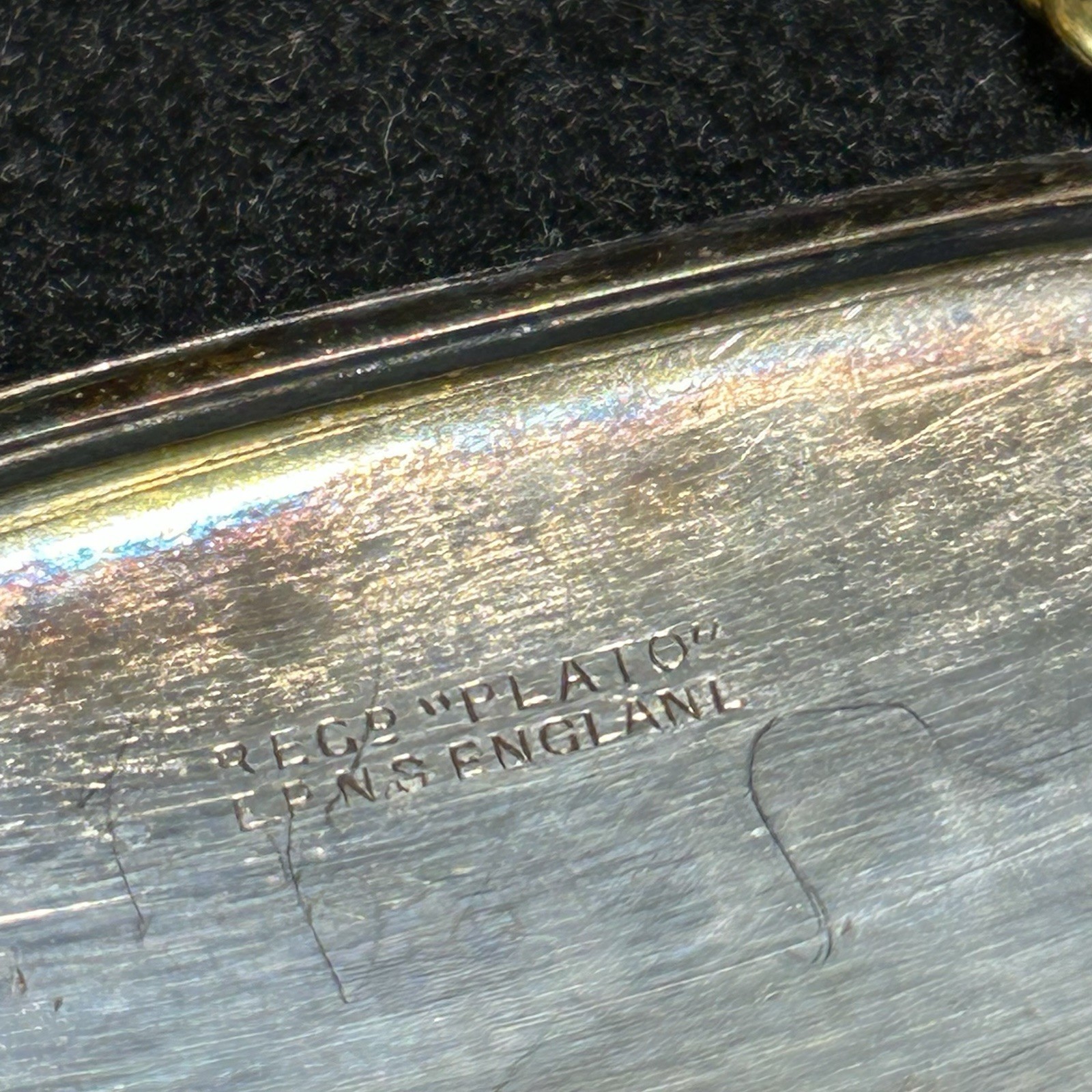 Antique Edwardian Etched Crystal Decanter “Scotch” Silverplate Plaque England