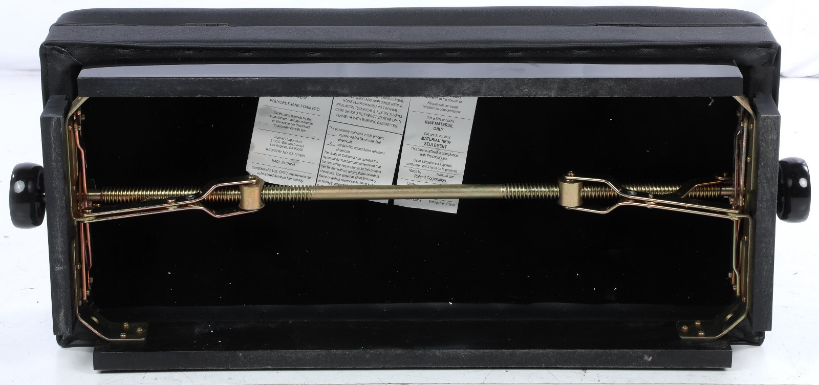 Roland RPB-D400PE Height Adjustable Duet Piano Bench - Polished Ebony