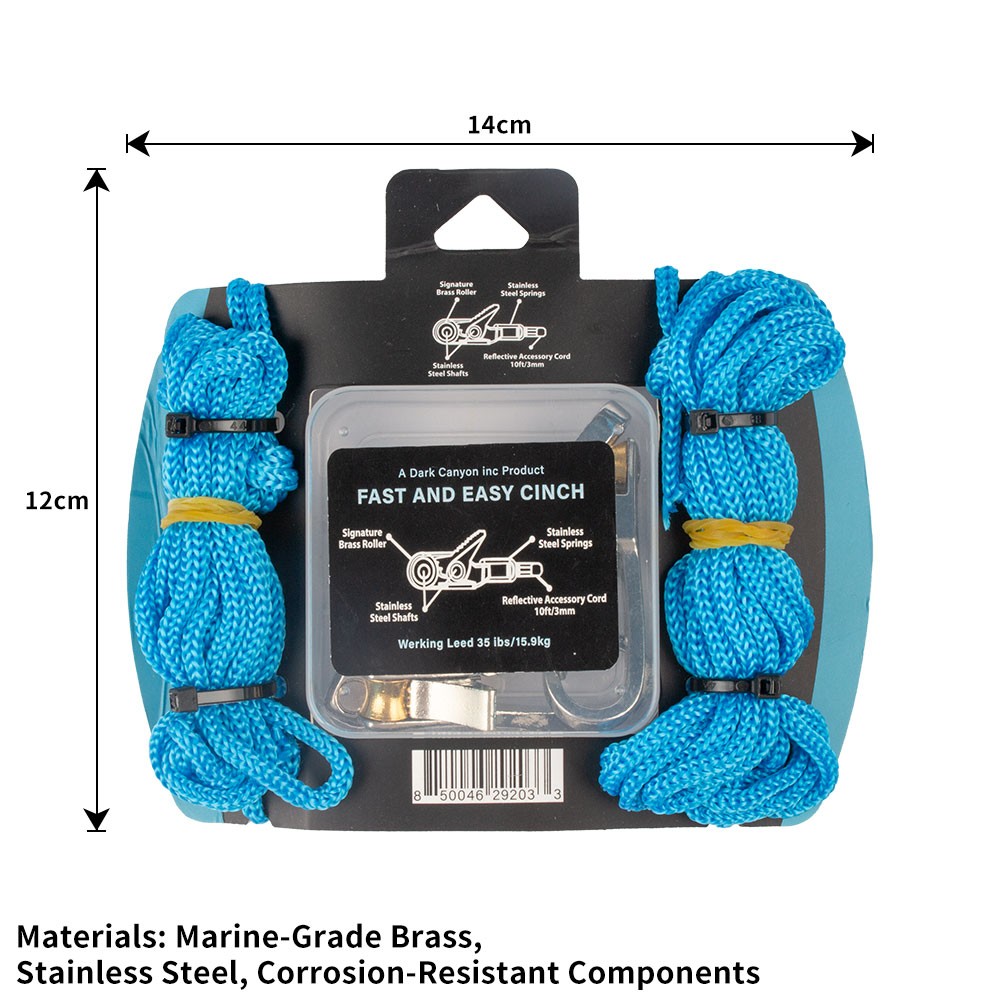 6 Hooks Rope with Roller Tensioner Lock Buckle Tie Down Rope Cargo Tightening