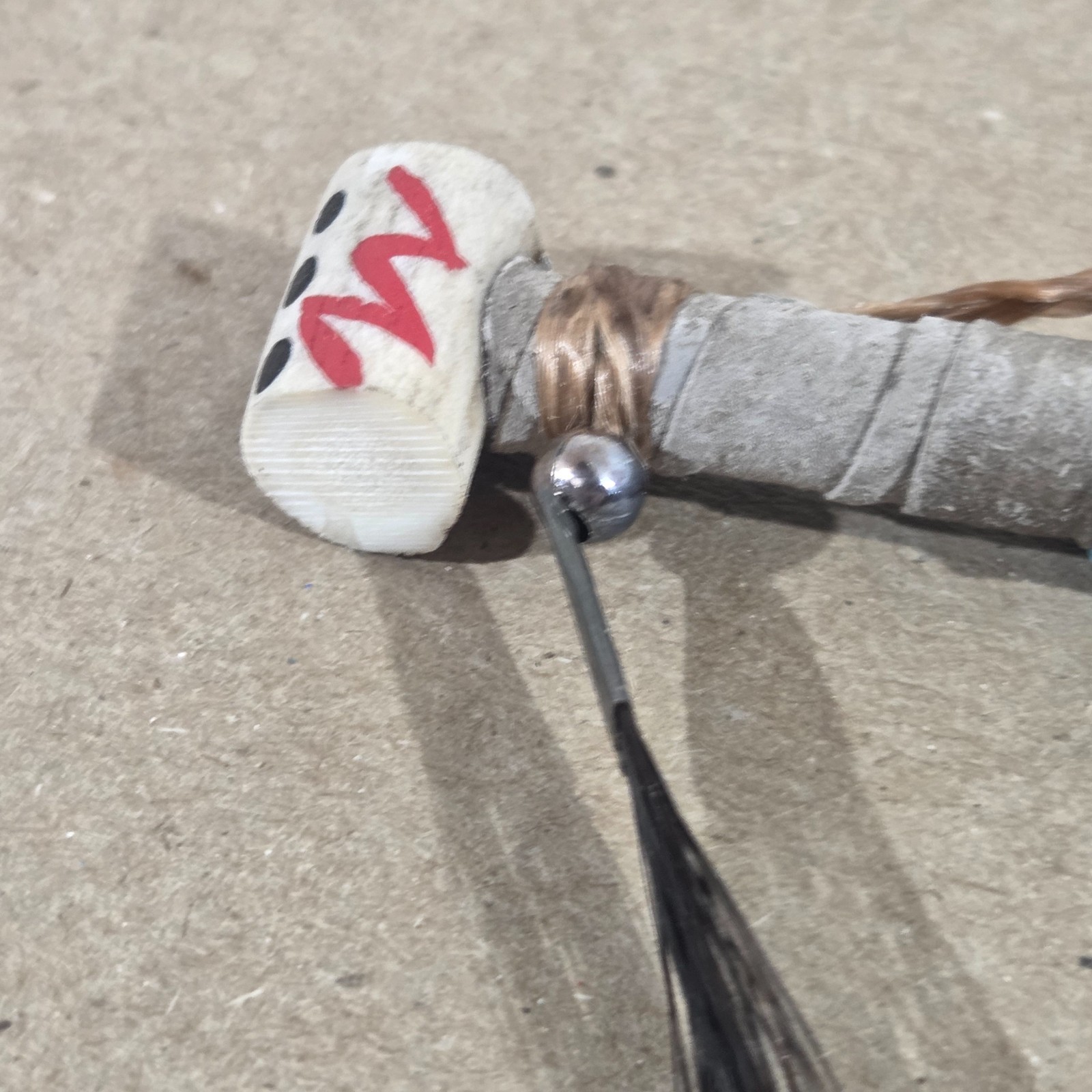 Authentic Navajo Peace Pipe 6" Handcrafted Faux Turquois Beads leather wood stag