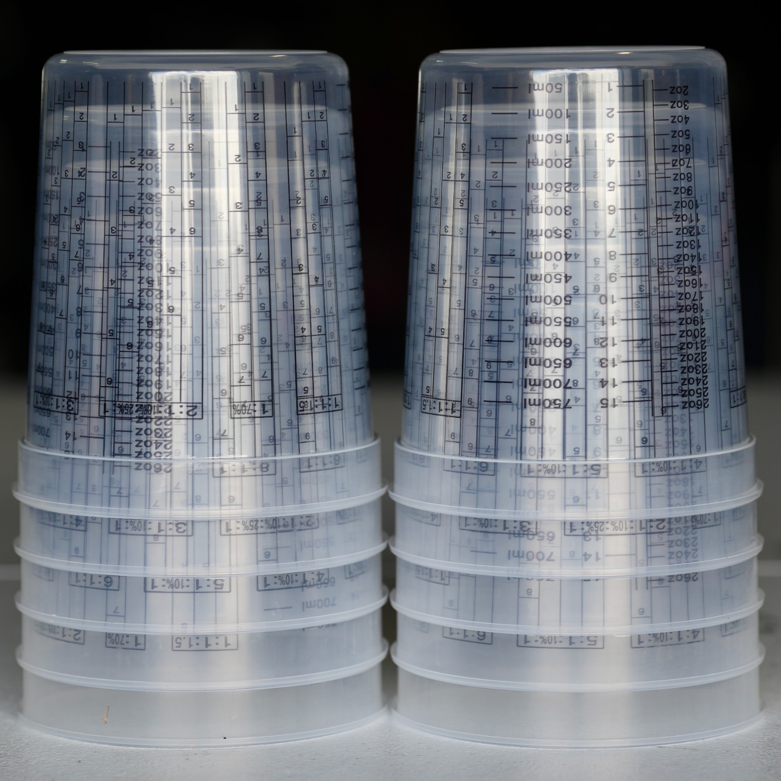 Quart 32oz Plastic Paint Mixing Cups with Measurements - 10 Pack -