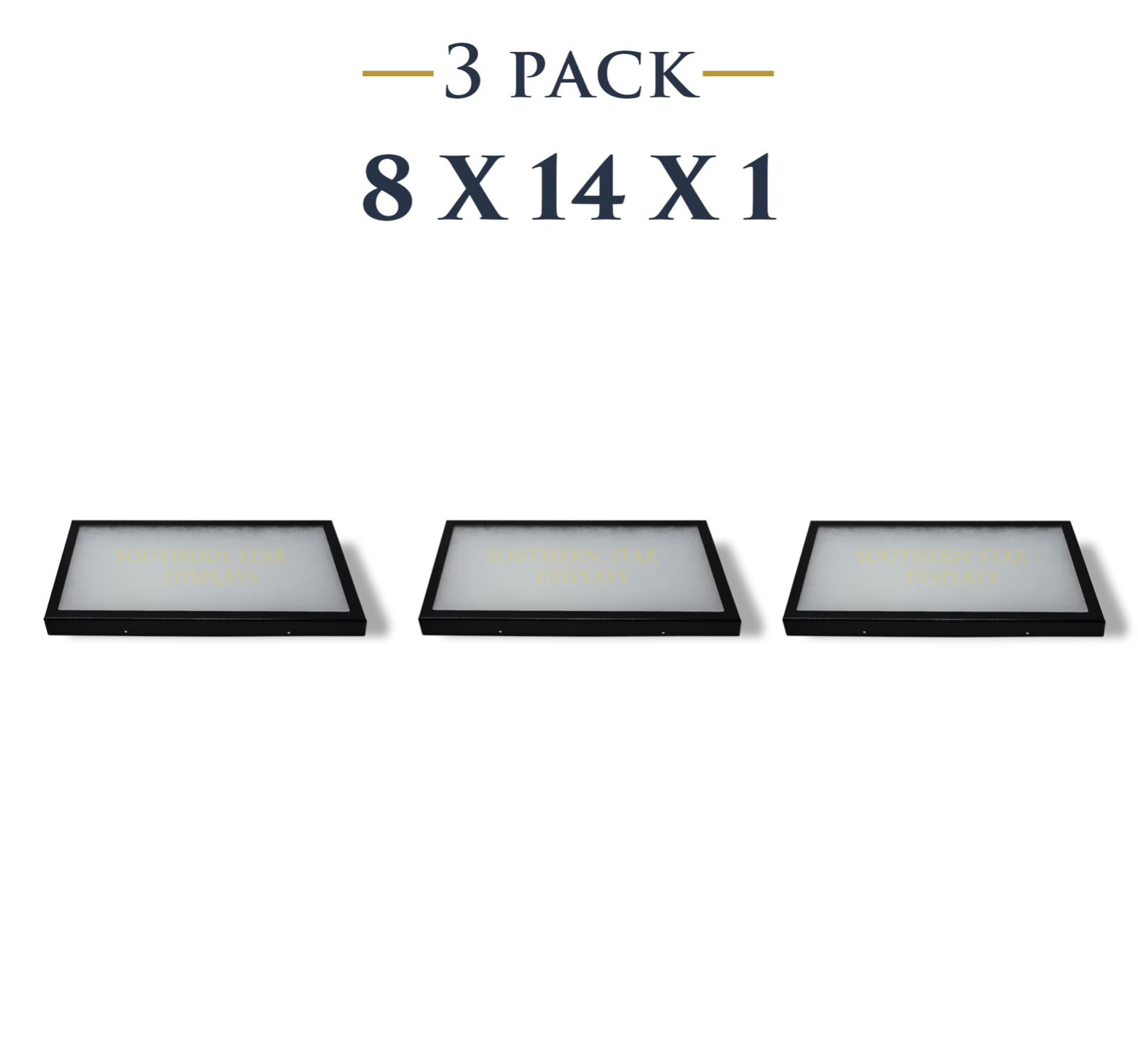 3 Pack of 8 x 14 x 1 Riker Display Cases Boxes for Collectibles Jewelry & More