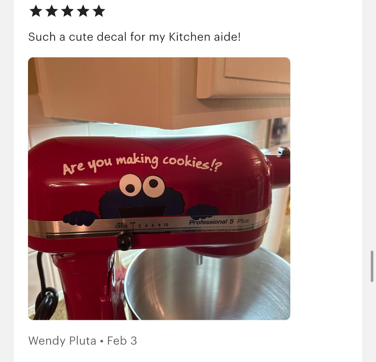 Cookie Monster & Are You Making Cookies Kitchen Aid Mixer Decal Easy Baking