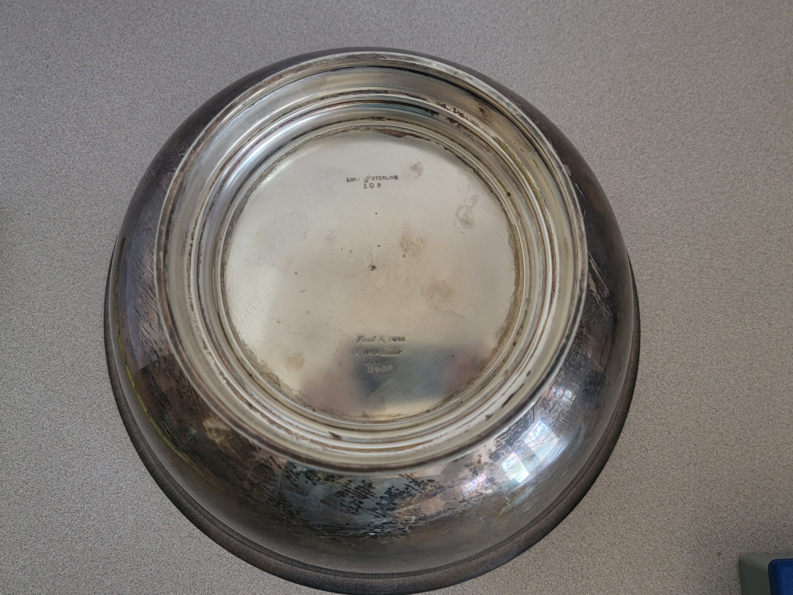 Lunt Sterling Silver 10" Bowl 968g Paul Revere Reproduction 10-R Scrap Or Repair