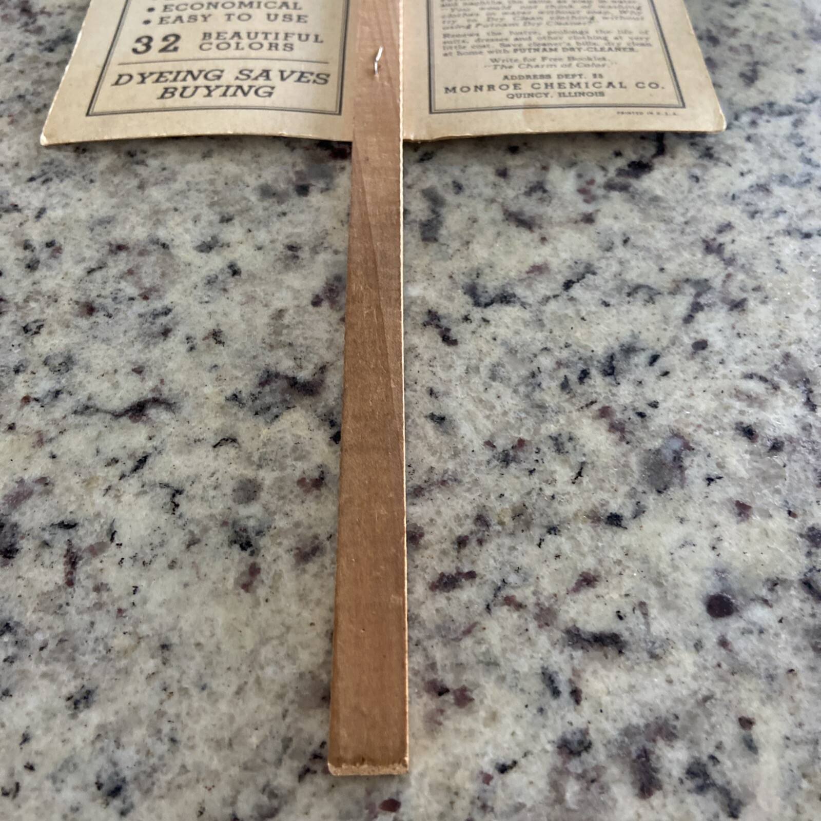 Putnam Dyes antique store fan sign, 1920s Peoples Drug Frederick