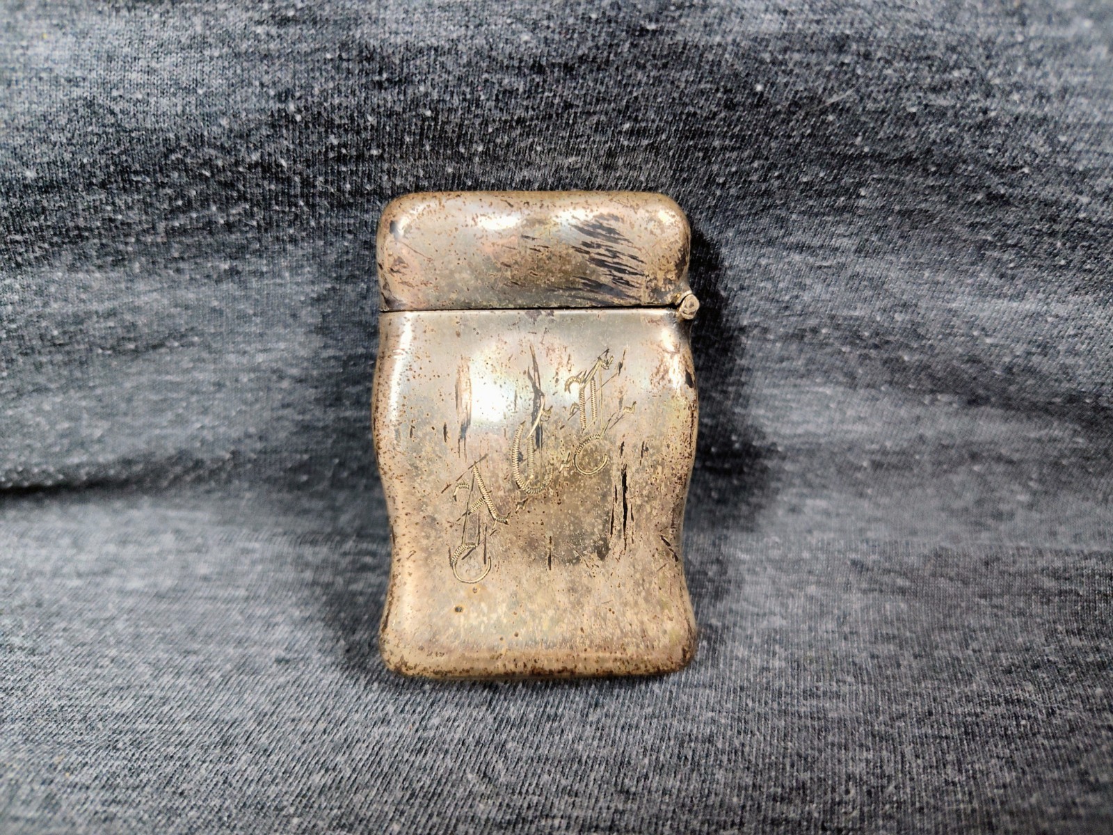 1870's Antique German Silver Art Nouveau Woman Lady Match Safe Vesta