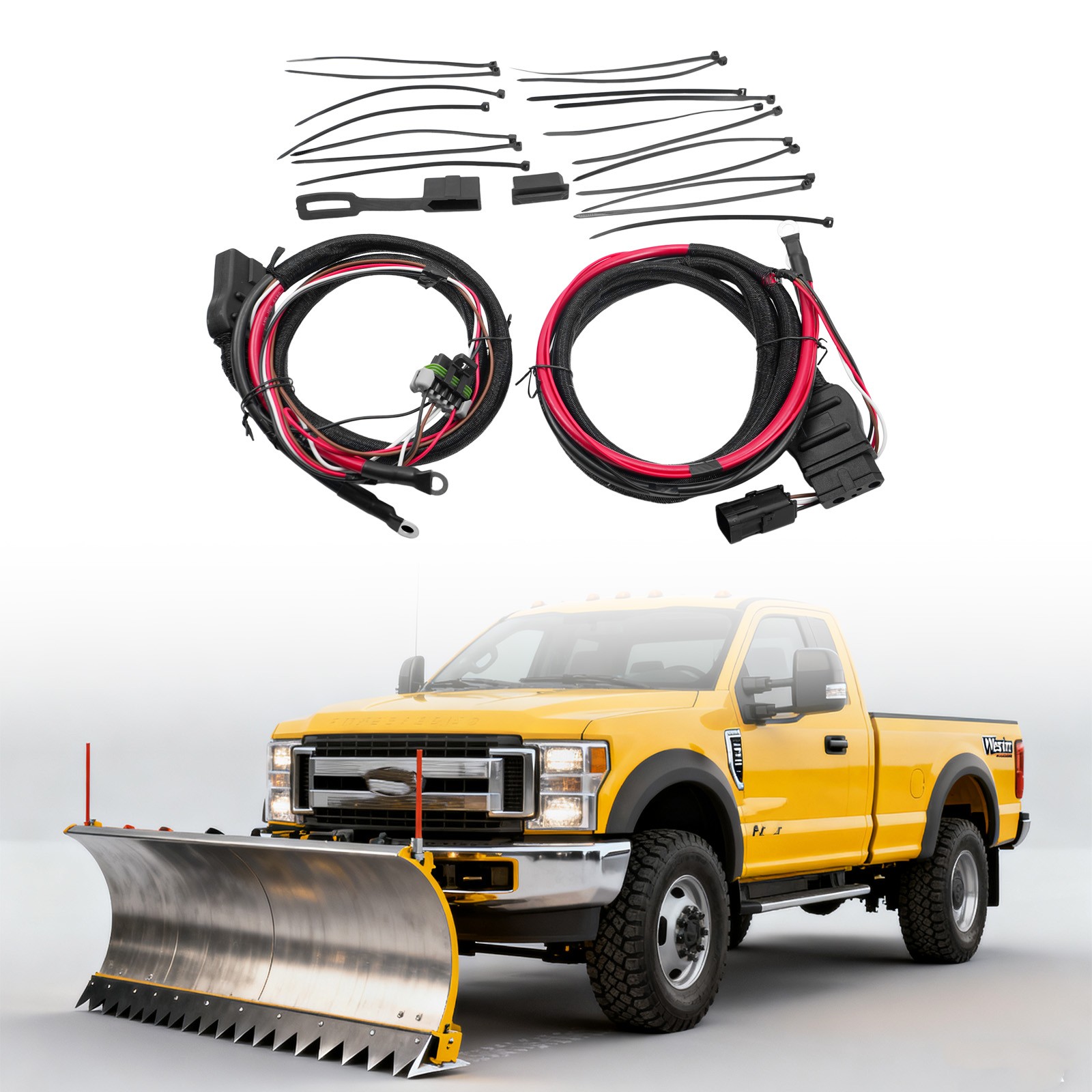 NEW 4 Pin Battery Cable Set 72168 42014 42015 for Western SnowEx Fisher Blizzard