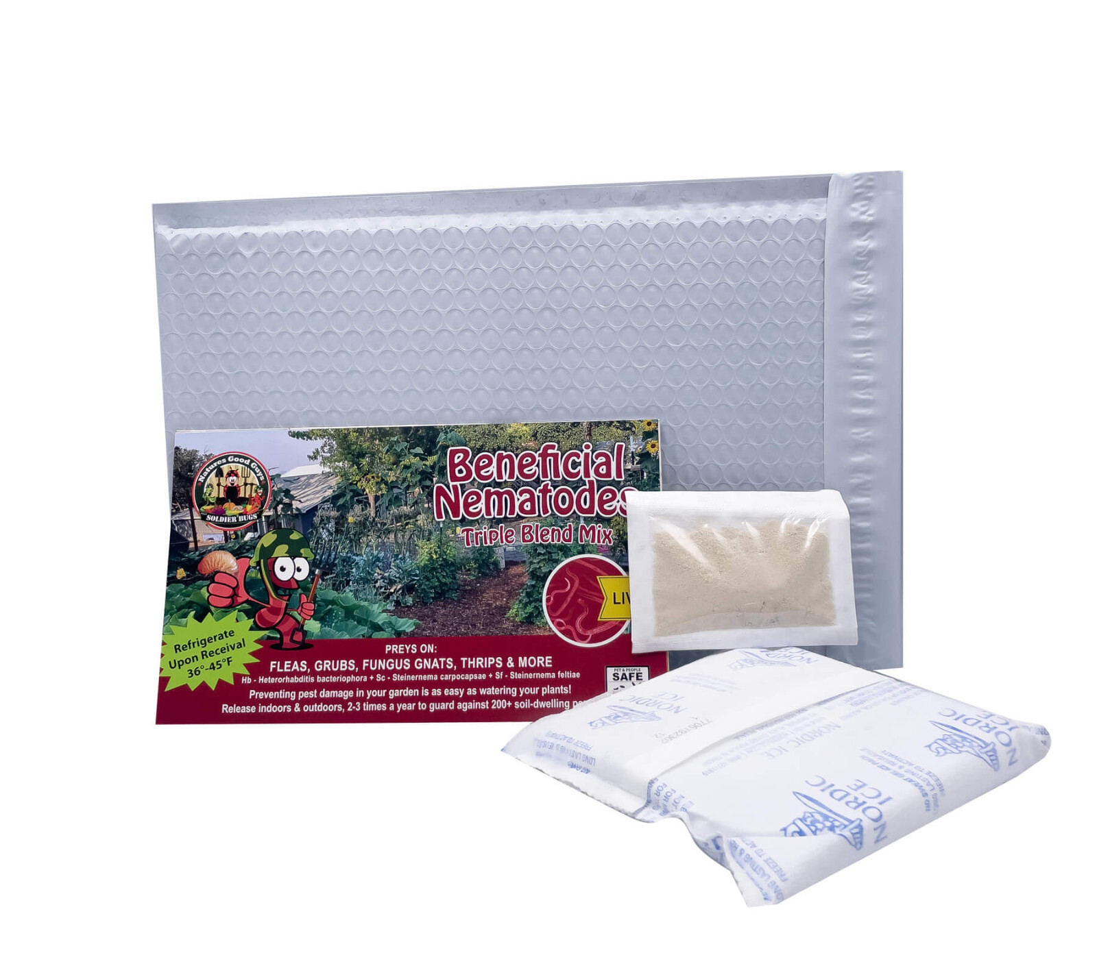 5 Million Beneficial Nematodes Triple Blend HB+SC+SF Targets 200+ Soil Pests