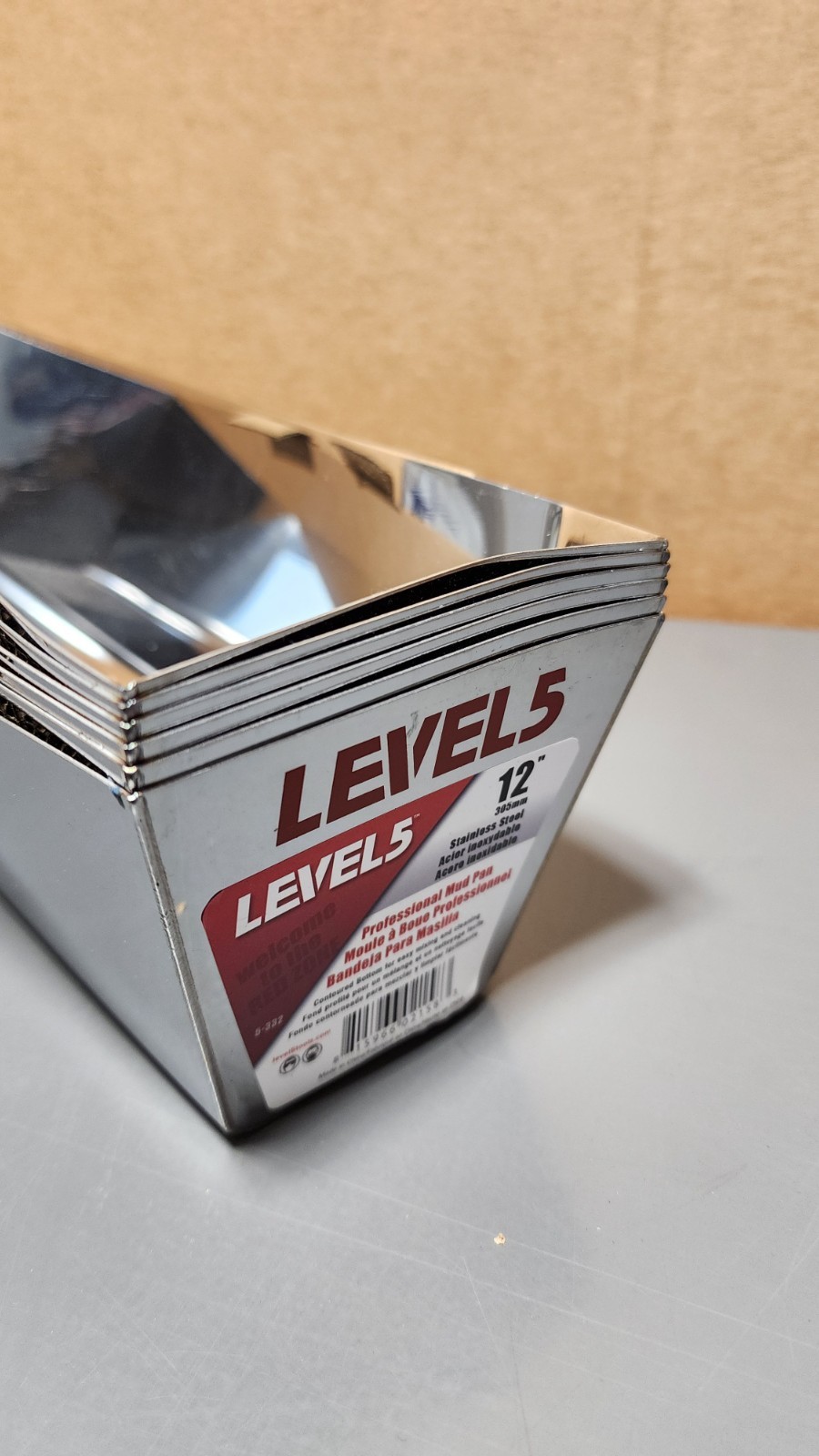 Level5 5-332 12" Stainless Steel Professional Mud Pan (Qty 6)