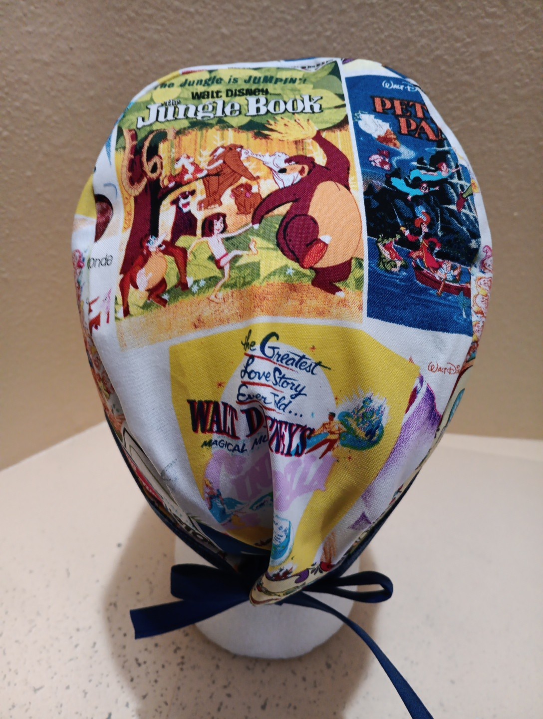 Disney Book Covers Men's Skull/Chemo Surgical Scrub Hat/Cap Handmade