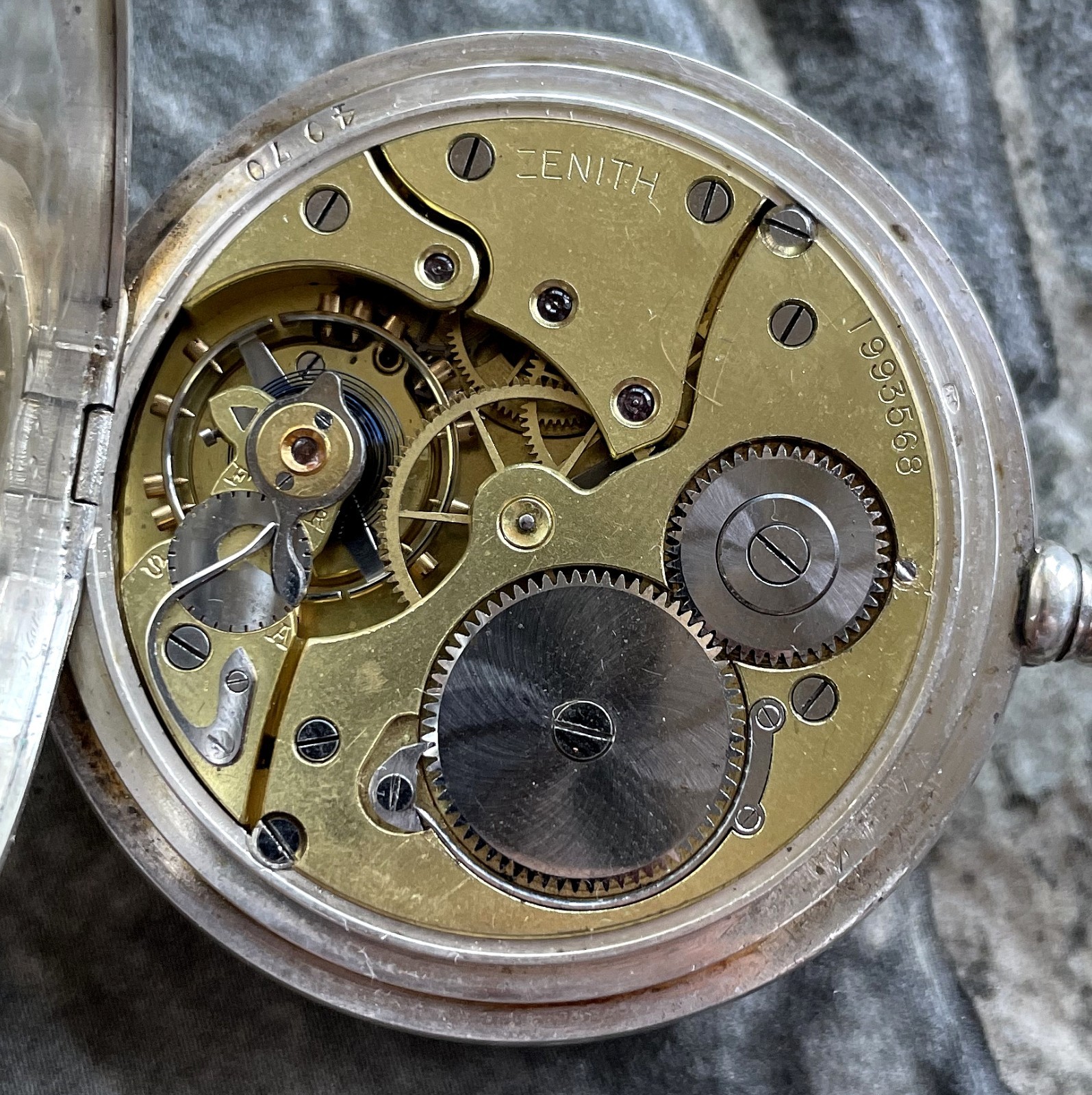 ✩ Antique ZENITH [ Silver 84 / 0.875 ] old pocket watch