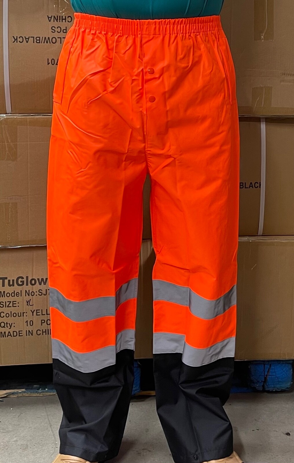 Orange Safety Rain-suit, Rain Jacket With Hoodie and Rain Pants
