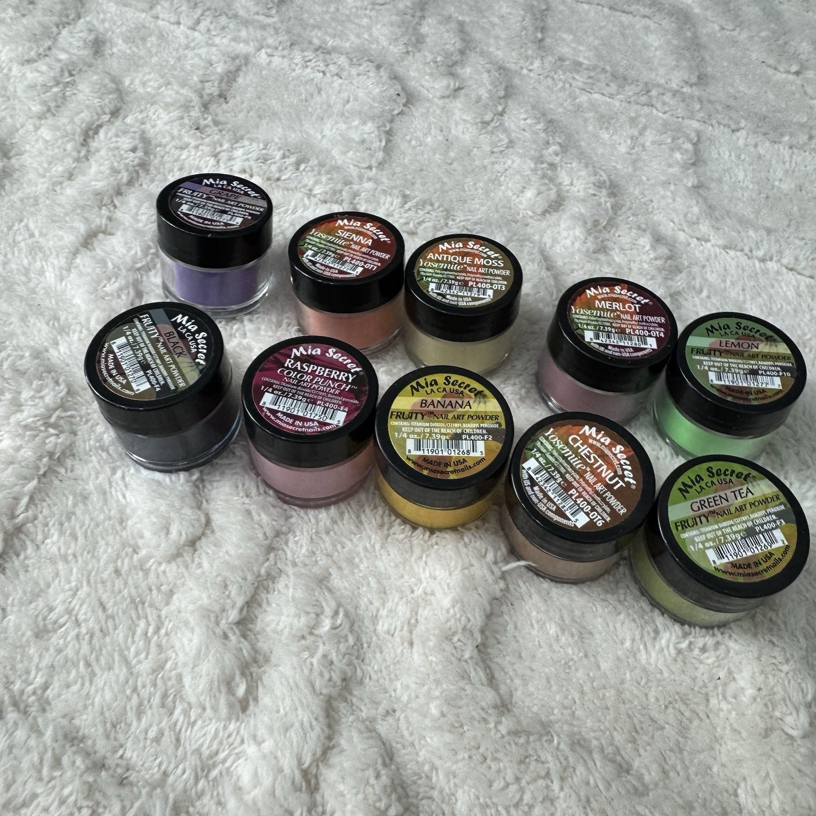 Mia Secret Nail Art Acrylic Professional Powder 10 Colors Sets-Neon Pastel Mixed