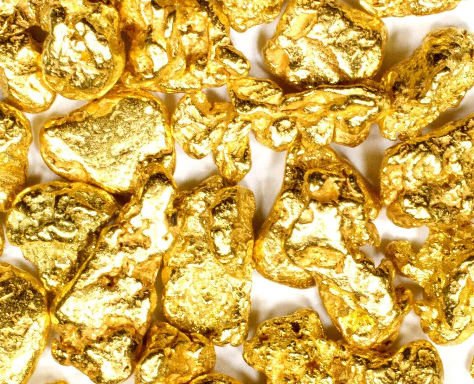 0.500 GRAMS ALASKAN YUKON BC NATURAL PURE GOLD NUGGETS #6 MESH (#G600)