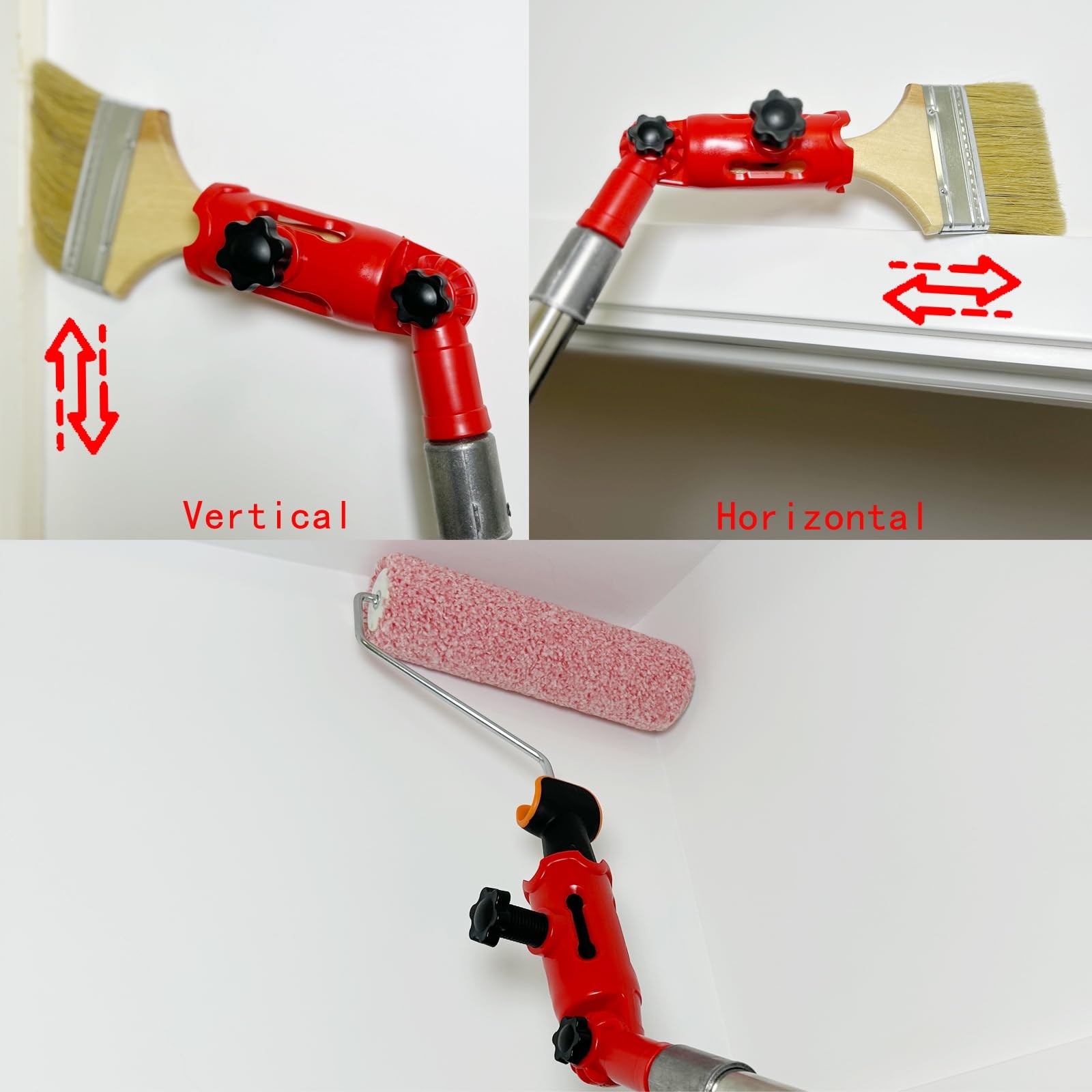 Multi-Angle Paint Brush Extender for High Ceiling,Extension Pole Red