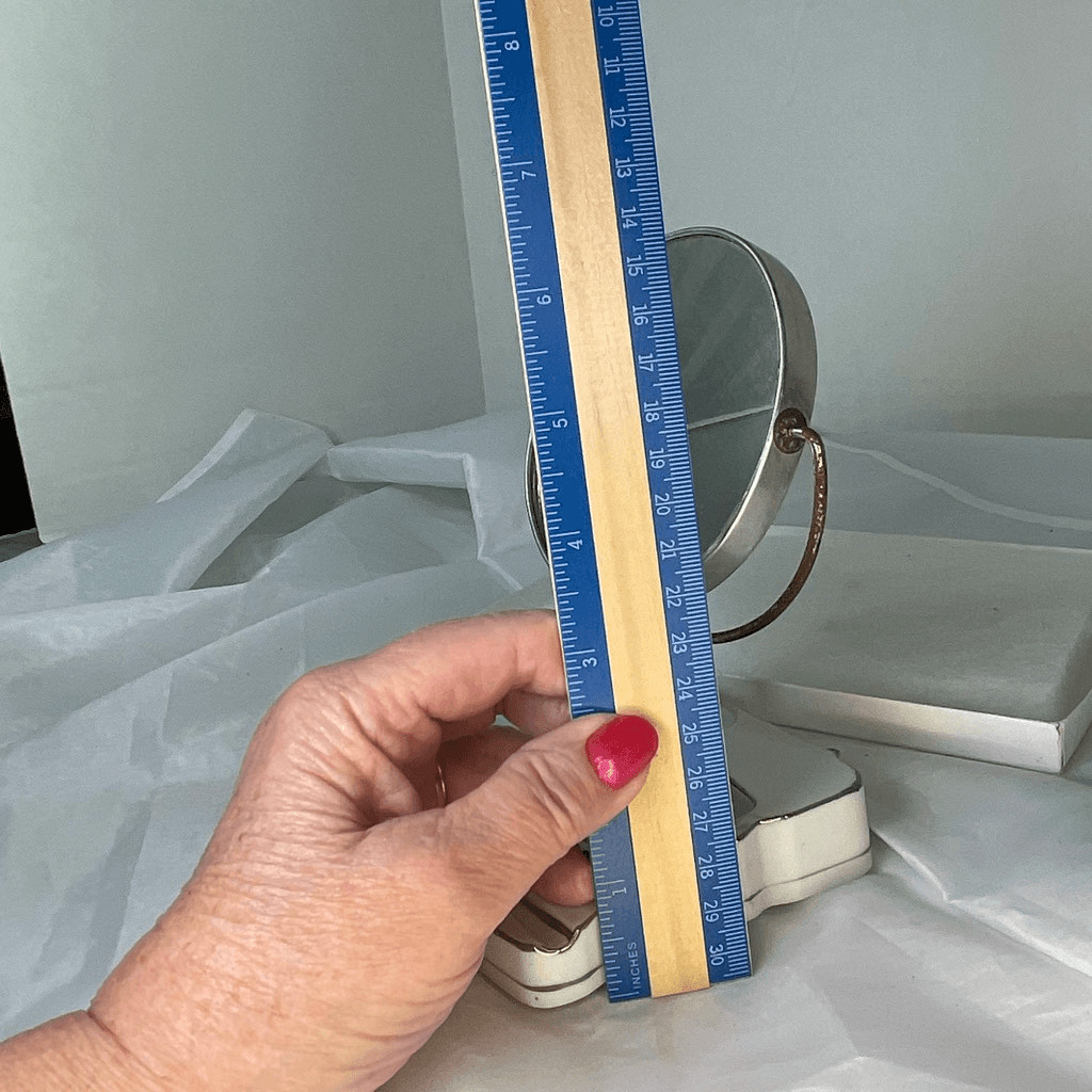 Vintage porcelain floral vanity with 2 sided mirror