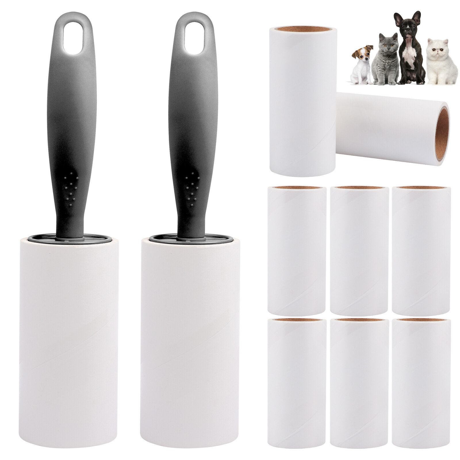 Lint Rollers for Pet Hair Extra Sticky Portable Fuzz Remover Handle with Refills